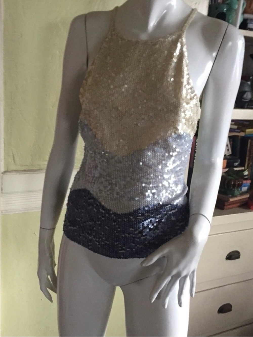 Parosh sequined  bib halter